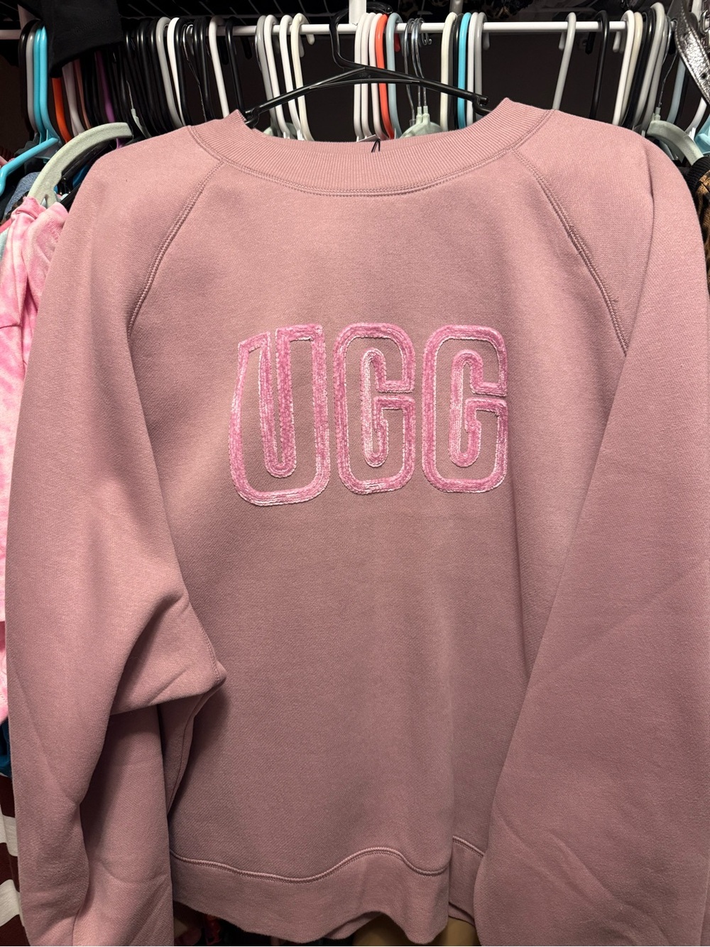 UGG Dusty Pink Embroidered Logo Sweatshirt